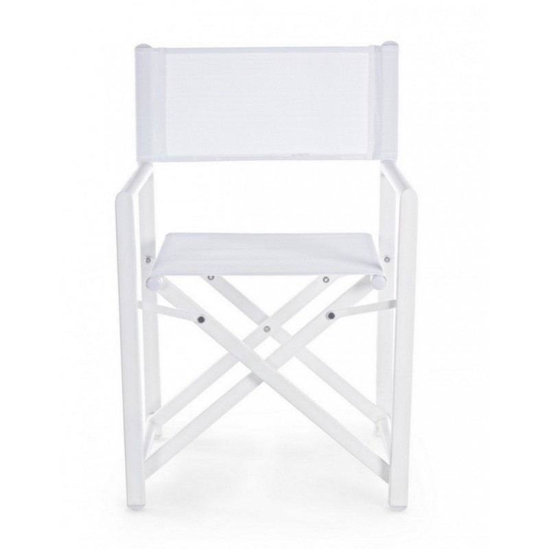 Sedia regista bianco pieghevole per giardino e casa - Dimensioni: 48 x 56 x 86h