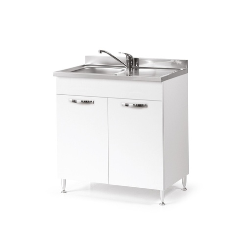 [SAM-040303] Sottolavello per cucina Bianco Frassinato 2 ante Cm 80x50xH 85 